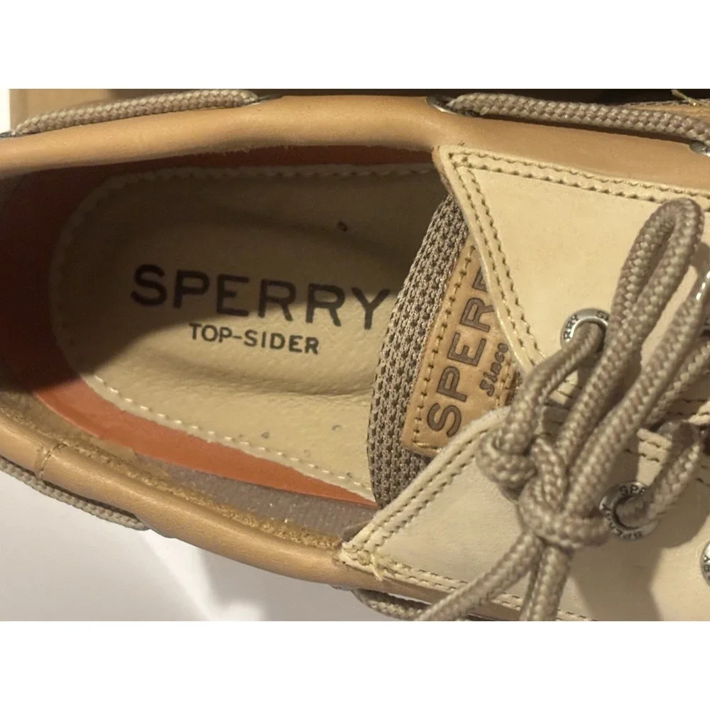 Speery Top Sider Men's Billfish 3 Eye Boat Deck Shoe Tan Brown Size 11.5 Leather